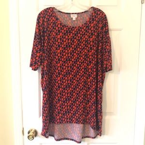 LLR NEW Irma Tunic Navy & Red Print